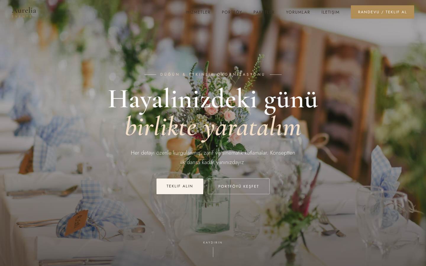 Organizasyon için hazırladığımız örnek web sitesi tasarımı