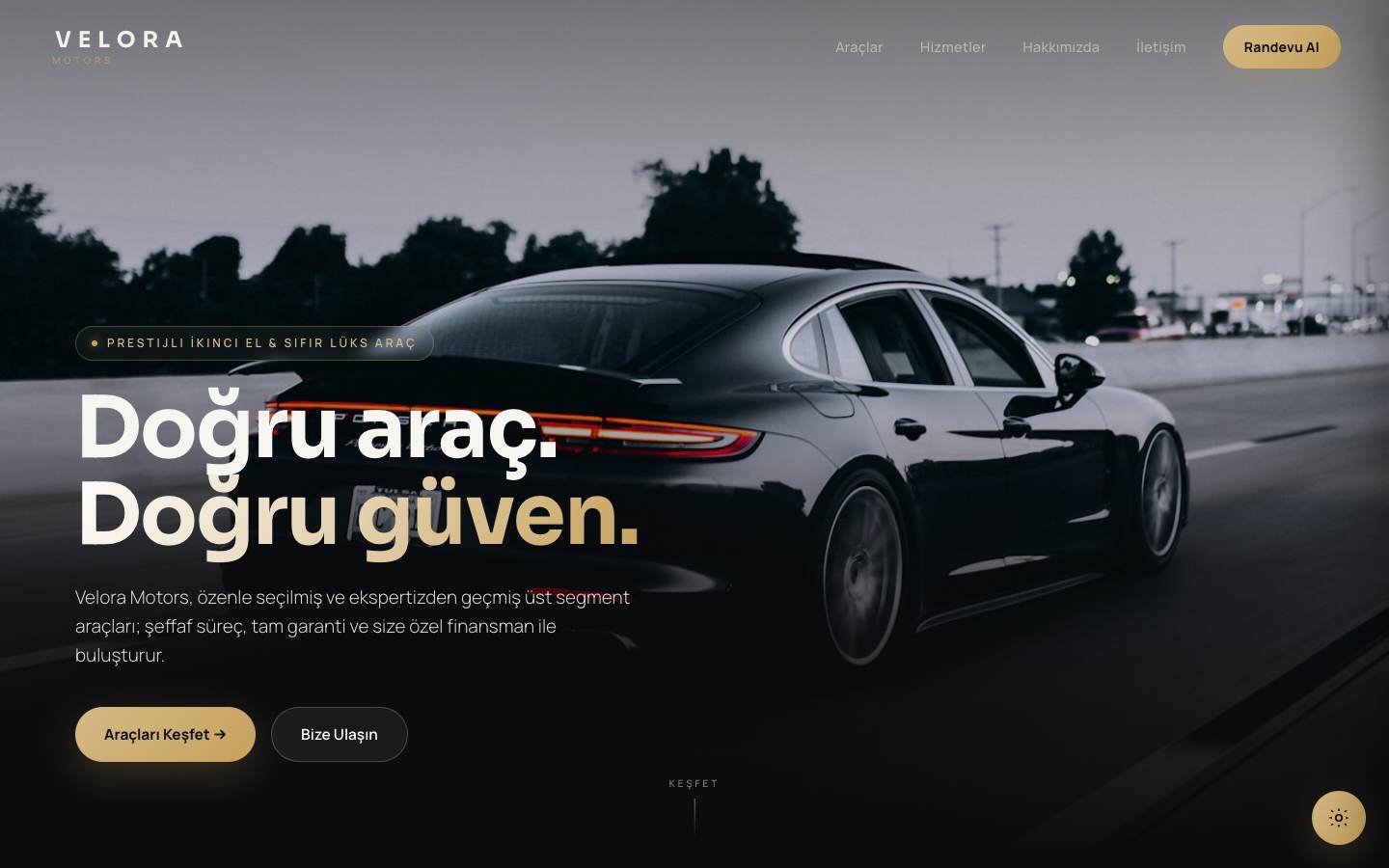 Oto Galeri için hazırladığımız örnek web sitesi tasarımı