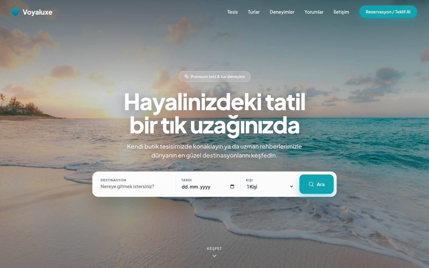 Seyahat & Turizm için hazırladığımız örnek web sitesi tasarımı